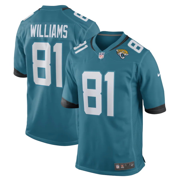 mens nike seth williams teal jacksonville jaguars game player jersey